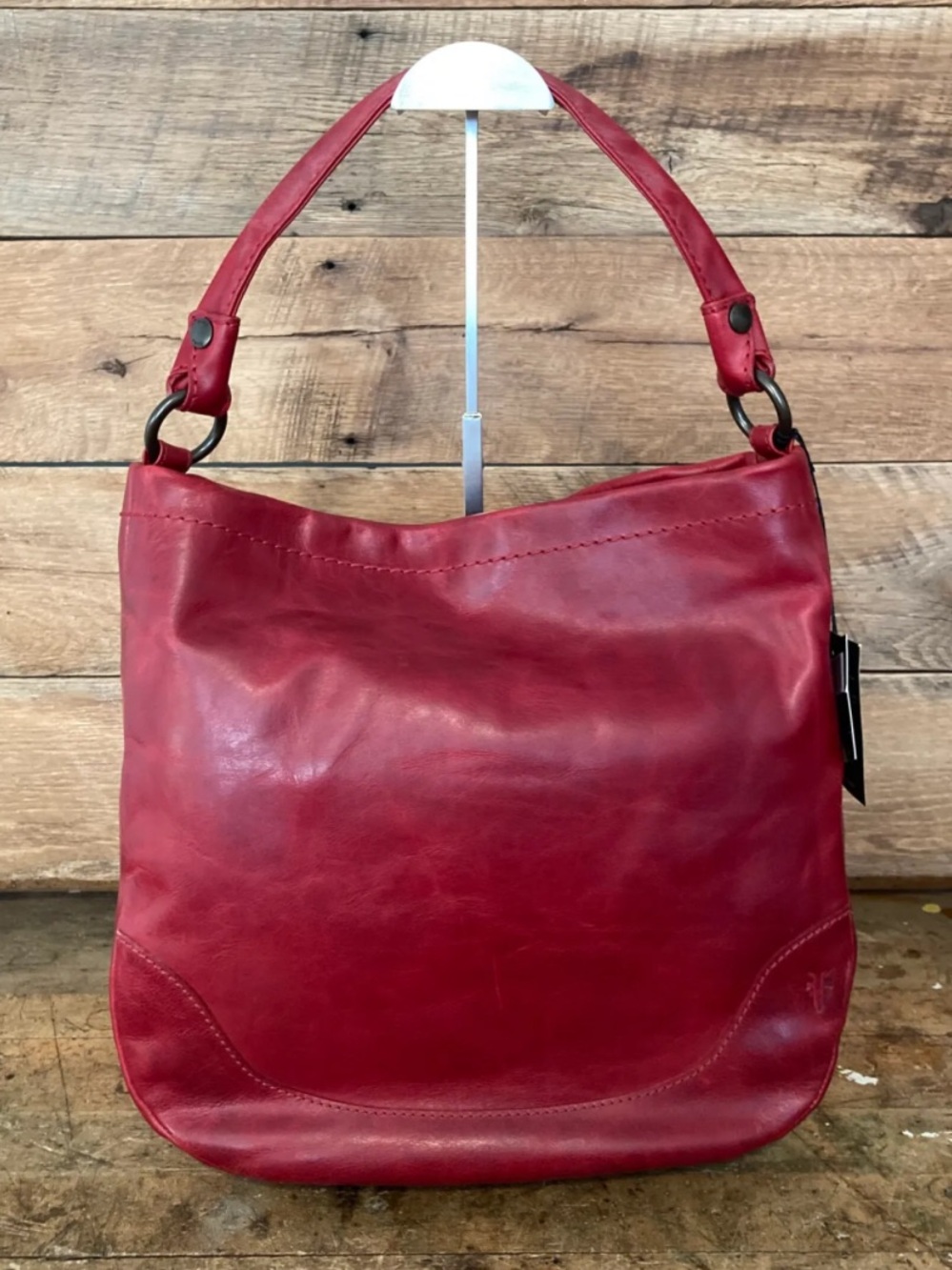 Frye Dark Red Leather Shoulder Hobo Bag NWOT